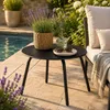 Gartenbeistelltisch - schwarz - Metall - Durchmesser 50 cm Produktbild-Vorschau 4
