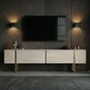 Skye Decor, mobile TV di alta qualità, travertino e oro, Anteprima dell’immagine prodotto 2