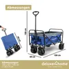 deluxe4home® Bollerwagen faltbar in Blau I Breite Reifen Produktbild-Vorschau 8