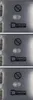 Three identical panels showing a heater control interface with a 'no entry' symbol, a numbered button (0, 1, 2), and a brand logo. Produktbild-Vorschau