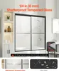 A shower door in a bathroom setting, with text highlighting its features. Anteprima dell’immagine prodotto