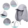 A diagram showing the features of a sun hat with neck and face protection. Produktbild-Vorschau