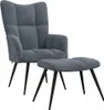 vidaXL Fauteuil relax avec pouf gris foncé velours Voir les images du produit 8