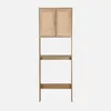 Mensola mobile WC decorato in legno e canna, Marrone Anteprima dell’immagine prodotto 2