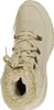 A close-up, top-down view of a beige winter boot with fur lining. Voir les images du produit