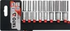 A set of 8 socket wrenches on a black holder, with product information on the left side. Anteprima dell’immagine prodotto