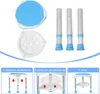 An instructional image showing the assembly of a shower stool. Produktbild-Vorschau