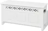 Panca portaoggetti in stile barocco MDF bianco Anteprima dell’immagine prodotto 1