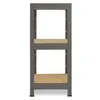 A gray metal shelving unit with two wooden shelves, shown against a white background. Náhled obrázku produktu
