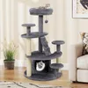 COSTWAY Arbre à chat petit, arbre à chat en bois, arbre à Voir les images du produit 2