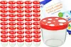 50er Set Sturzglas 230 ml To 82 Fliegenpilz Deckel rot weiß Produktbild-Vorschau 1