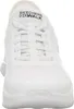 A close-up, front-facing view of a white Skechers Go Walk sneaker. Voir les images du produit