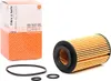A Mahle oil filter and its packaging are shown against a white background. Produktbild-Vorschau