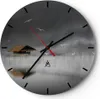 Wanduhr - Rund - Glasuhr - Hütte Nebel Sumpf - 30x30cm - Produktbild-Vorschau 1