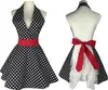 Süße Retro-Schürze für Damen, V-Ausschnitt, gepunktet, Produktbild-Vorschau 3