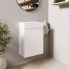 LOMAZOO Toilettenmöbel glänzend Weiß - Wc Möbel - 40x22x60 Produktbild-Vorschau 2