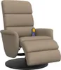 A beige recliner chair with a footrest extended and a remote control on the armrest. Náhľad obrázku produktu