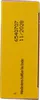 A close-up view of the side of a yellow product box with text printed on it. Podgląd zdjęcia produktu