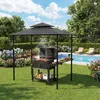 TRMLBE Pavillon de jardin pour barbecue, gris. Pavillon de Voir les images du produit 9