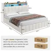 Polsterbett mit LED Beleuchtung, Doppelbett mit Produktbild-Vorschau 2