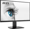 A black MSI monitor displaying a close-up of a blue eye with long eyelashes. Podgląd zdjęcia produktu