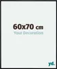 A marketing image showing the dimensions of a picture frame and a tagline. Produktbild-Vorschau