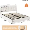 Modernes Doppelbett 160 x 200 cm mit gepolstertem Kopfteil, Produktbild-Vorschau 6