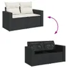 11-tlg. Garten-Sofagarnitur mit Kissen Schwarz Poly Rattan Produktbild-Vorschau 3