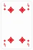 A playing card with four red diamonds and the number 4 in the corners. Produktbild-Vorschau