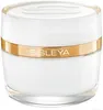 A close-up studio shot of a white cosmetic jar with a gold band and clear lid. Produktbild-Vorschau