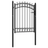 vidaXL Zauntor EMMEN mit Spikes Stahl 103 x 109,5 cm Produktbild-Vorschau 1