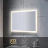 A modern bathroom mirror with integrated LED lighting, mounted on a tiled wall. Anteprima dell’immagine prodotto