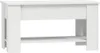 A white coffee table with a shelf underneath, shown from the front. Voir les images du produit