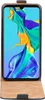 A smartphone with a flip case is shown with its screen displaying a colorful abstract image. Produktbild-Vorschau