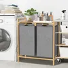 JOIEYOU Wäschekorb 2 Fächer 36L Wäschesammler Produktbild-Vorschau 4