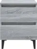 vidaXL Nachttisch mit Metallbeinen Grau Sonoma 40x35x50 cm Produktbild-Vorschau 3