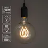 A vintage-style LED light bulb with informational graphics on the left. Produktbild-Vorschau
