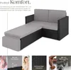 tectake® Rattan Lounge Korfu 2-Sitzer widerstandsfähig Produktbild-Vorschau 3
