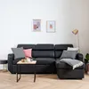 Ecksofa, umwandelbar, WARREN, 3-Sitzer, schwarzes Produktbild-Vorschau 2