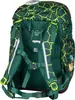 The back view of a green backpack with a giraffe-like pattern. Produktbild-Vorschau
