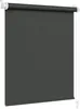 A dark gray roller blind is shown, mounted on a white bracket at the top. Produktbild-Vorschau