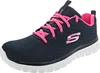 A single Skechers Graceful women's sneaker in navy blue with pink accents, shown from a side-angle on a white background. Voir les images du produit