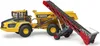A yellow Volvo articulated hauler with a conveyor belt trailer attached, shown from the side against a white background. Náhled obrázku produktu