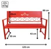 DanDiBo Gartenbank Metall Wetterfest Rot 120 cm 2 Sitzer Produktbild-Vorschau 2