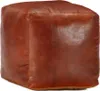 vidaXL Pouf Světle hnědý 40 x 40 x 40 cm Pravá kozí kůže Náhled obrázku produktu 4