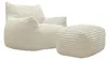Loungesessel mit Hocker in Beige Produktbild-Vorschau 2