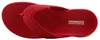 Das Bild zeigt eine rote Sandale aus einer seitlichen Perspektive. Die Sandale hat ein minimalistisches Design und besteht aus weichem Material. Produktbild-Vorschau