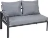 A gray outdoor sofa with two cushions on a white background. Produktbild-Vorschau