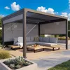 Aluminiowa pergola HWC-L41 z 3x ścianką boczną, pawilon z Podgląd zdjęcia produktu 1
