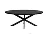 A black oval dining table with a black metal base, photographed against a white background. Voir les images du produit